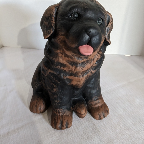VTG ceramic rottweiler sitting puppy dog figurine statue 9 inch - Picture 6 of 9